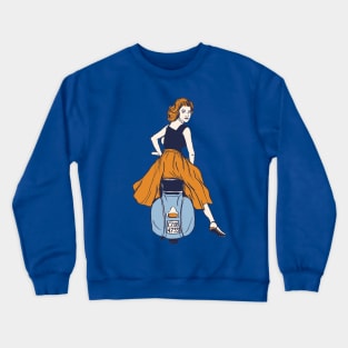 Italian girl on Vespa Piaggio Crewneck Sweatshirt